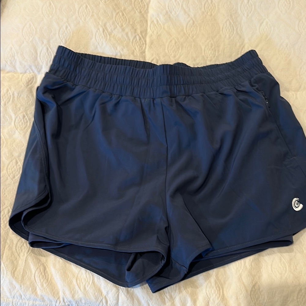 Calme by Johnny WAS Women's Navy Athletic Shorts medium